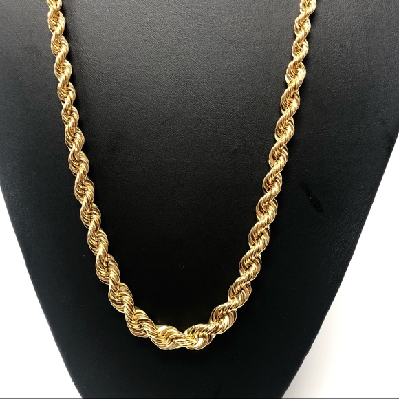 Gold Plate Rope Chain Necklace Nwt 